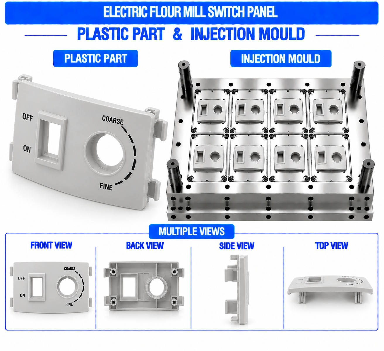 Electric Flour Mill Plastic Switch Panel Mould and Moulding Service